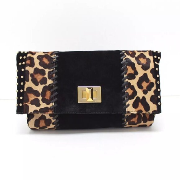 EMILIO PUCCI Leopard Pattern Studded Clutch Bag - Picture 1 of 10